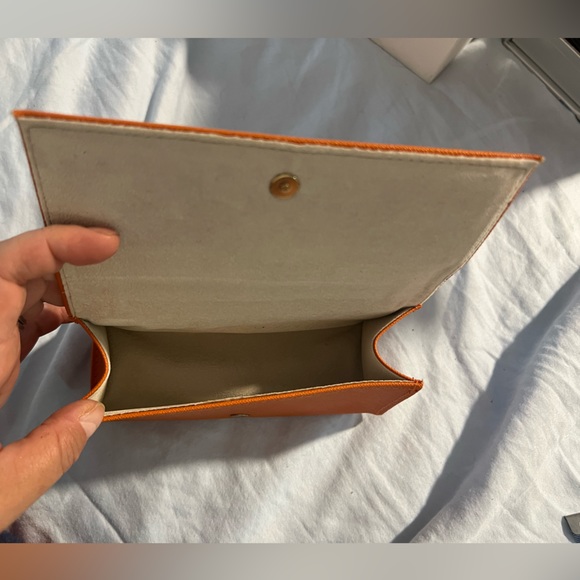 Tory Burch sunglasses glasses Case orange with gold hardware - Picture 3 of 7